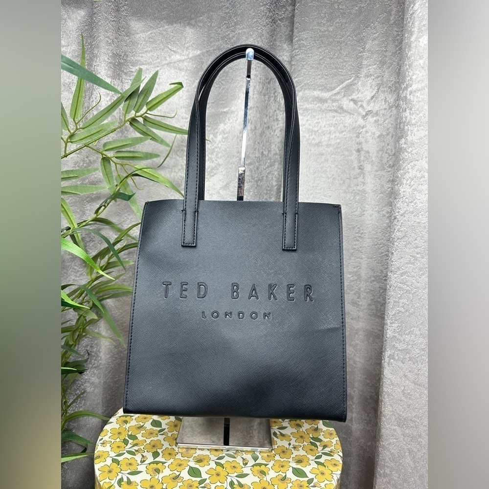 NEW Ted Baker London Black Seacon Small Crosshatch Icon Tote Bag